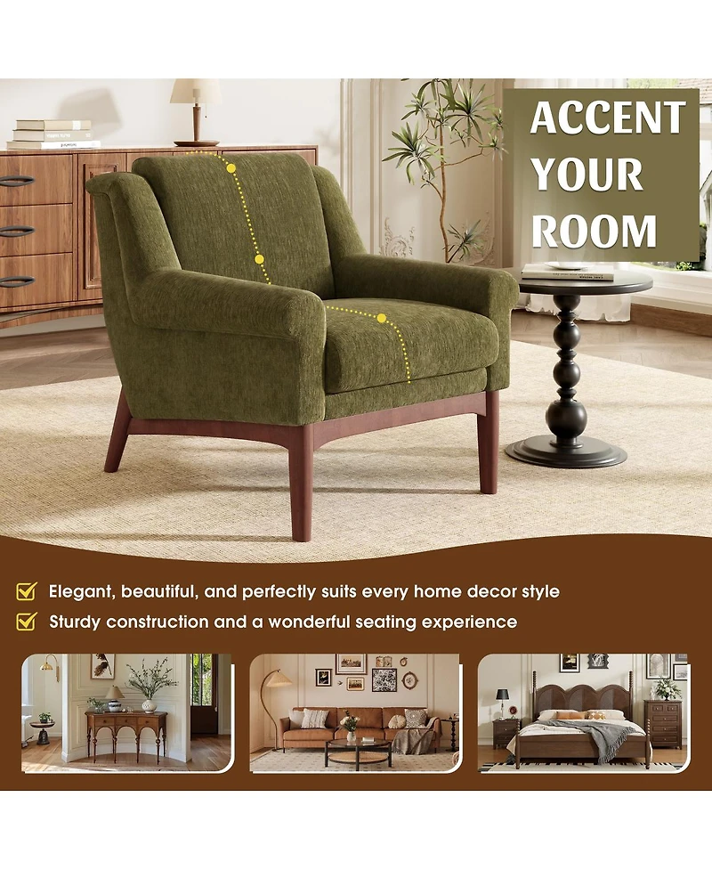 Streamdale Furniture Mid-Century Modern Accent Chair with Flared Arms