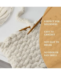 Gnuadz Chunky Chenille Yarn For Crocheting Arm Knitting Blanket