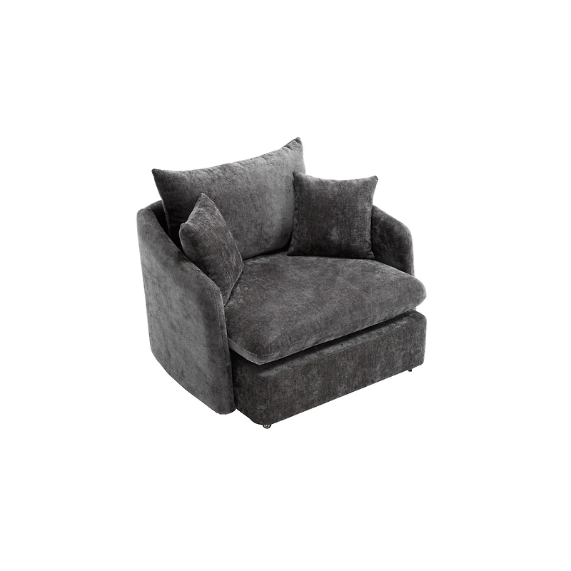 Streamdale Furniture Swivel Sofa Armchair with 3 Pillows