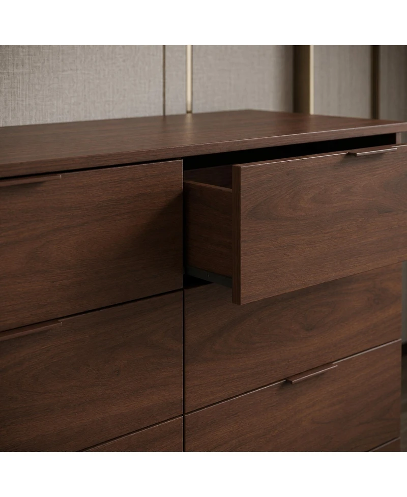 homfan 6 Drawer Dresser for Bedroom, Modern Chest of Drawers with Metal Handles, Storage Organizer Living Room, Entryway and Hallway