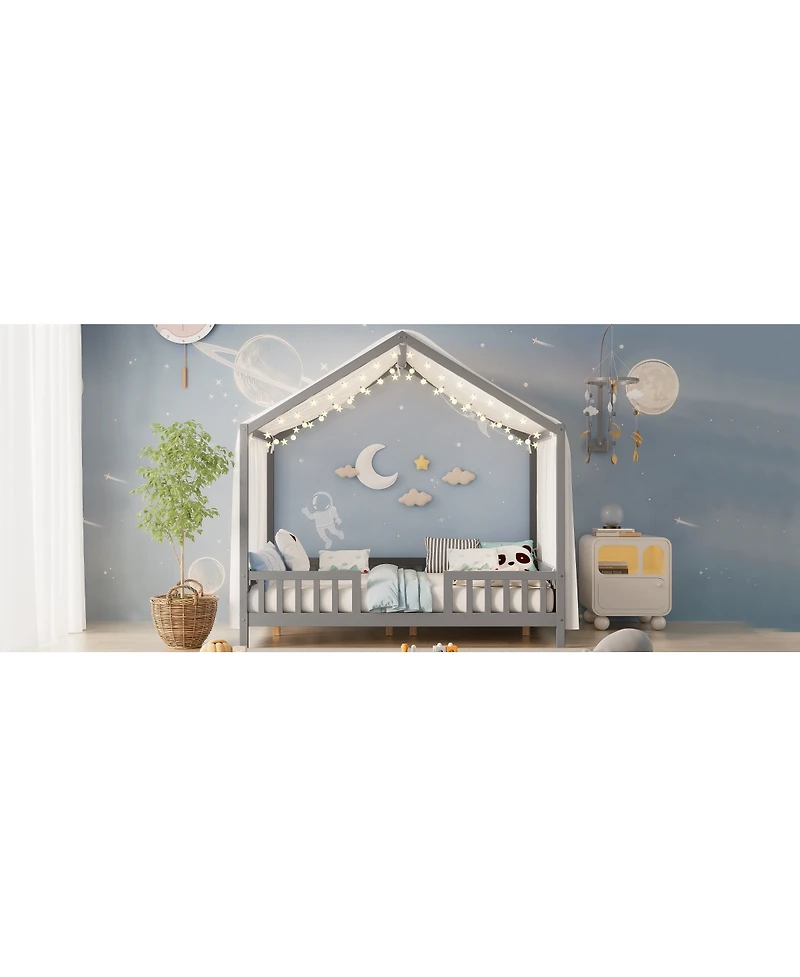 Streamdale Furniture Montessor House Floor Bed with Canopy