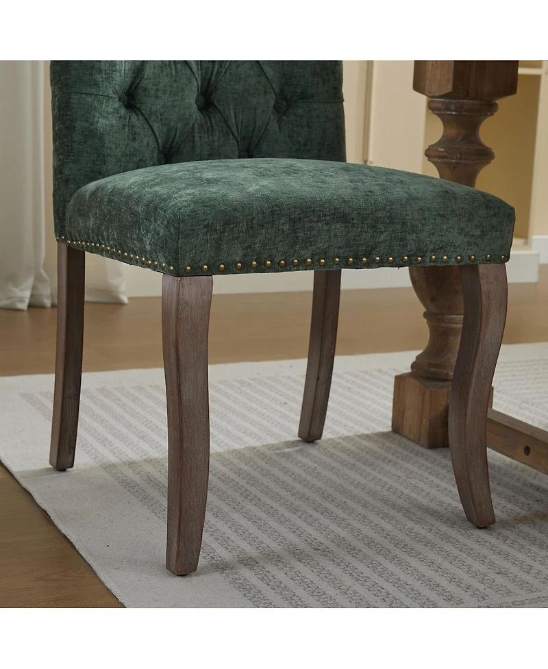 Streamdale Furniture Chenille Tufted Dining Chairs
