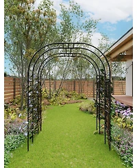 homfan Elegant Metal Garden Arch Trellis for Climbing Plants