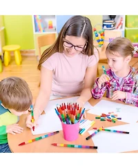 Gnuadz Stacking Crayons Buildable Party Favors Diy Rainbow Pencils Pack of 20