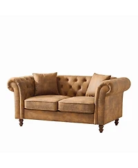 Streamdale Furniture 63inch Chesterfield Tech Fabric Sofa
