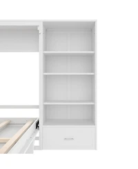 Streamdale Furniture Murphy Bed With Storage, Shelf, Drawer, Foldable Platform Bed
