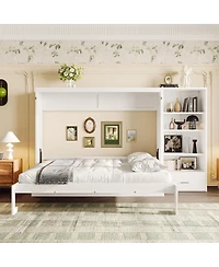 Streamdale Furniture Murphy Bed With Storage, Shelf, Drawer, Foldable Platform Bed