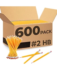 Gnuadz Pre-Sharpened Pencils with Erasers for School 600 Pack