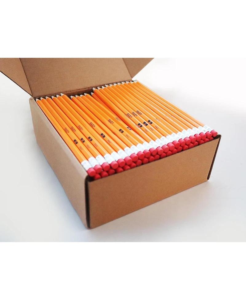 Gnuadz Wood-cased 2 Pencils Pre-sharpened With Erasers Hb Lead For Writing Drawing Sketching