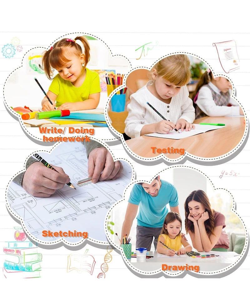 Gnuadz Inspirational Pencils Motivational Eraser Wood Students Classroom
