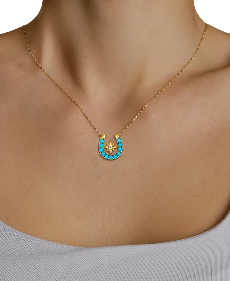 Le Vian Turquoise (3/8 ct. t.w.) & Nude Diamond Pendant Necklace in 14k Honey Gold