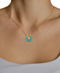 Le Vian Turquoise (3/8 ct. t.w.) & Nude Diamond Pendant Necklace in 14k Honey Gold