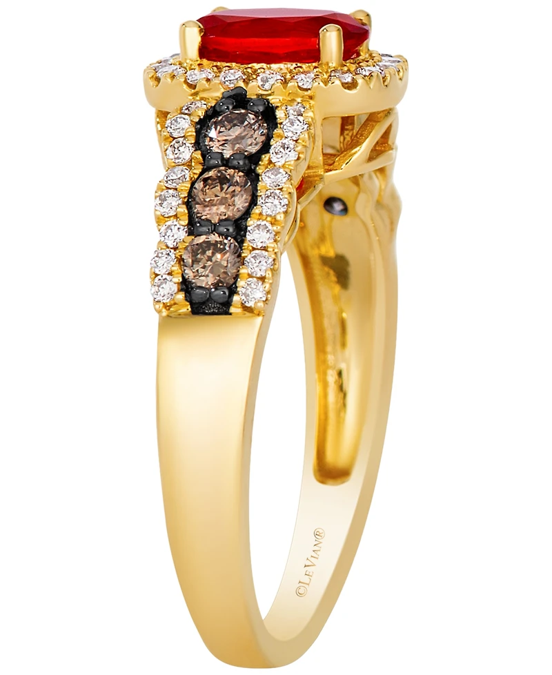 Le Vian Fire Opal (1/3 ct. t.w.) & Diamond (5/8 ct. t.w.) Ring in 14k Honey Gold
