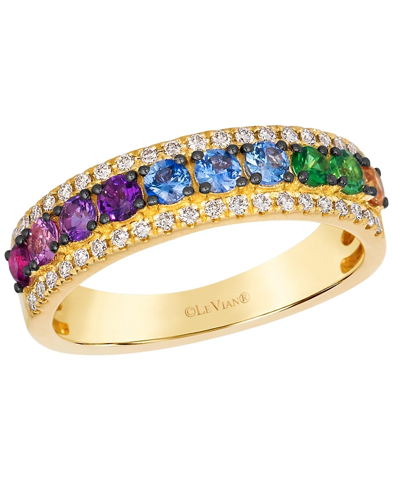 Le Vian Multi-Gemstone & Diamond (1/5 ct. t.w.) Ring in 14k Honey Gold