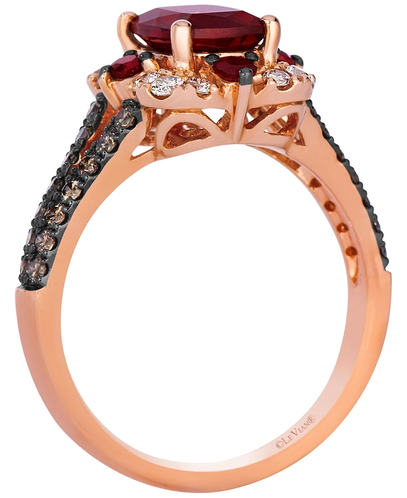 Le Vian Garnet (1-7/8 ct. t.w.) & Diamond (5/8 ct. t.w.) Ring in 14k Strawberry Gold