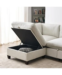 Streamdale Furniture Chenille U-Shape Sectional Sofa with Storage