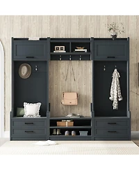 Streamdale Furniture 4-in-1 Hall Tree with Storage and 7 Hooks