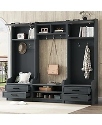 Streamdale Furniture 4-in-1 Hall Tree with Storage and 7 Hooks
