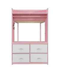 Streamdale Furniture Bunk Bed with 4 Drawers, Rail, Light, Shelves