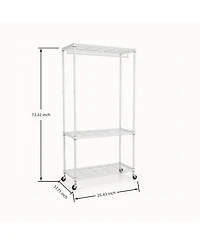 Streamdale Furniture Heavy Duty Rolling Garment Rack and Closet Organizer