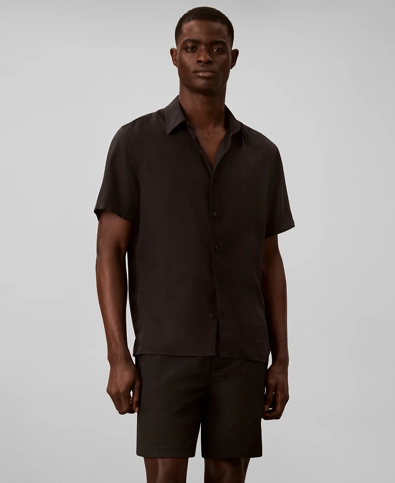 Calvin Klein Men's Straight-Fit Linen Shorts