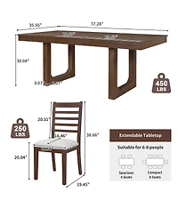 Streamdale Furniture 7 Piece Farmhouse Extendable Dining Set
