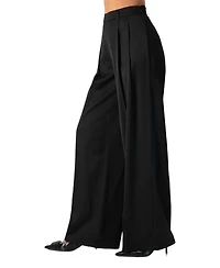 Ivonne Women's Satin Wide Leg Tailored Pants