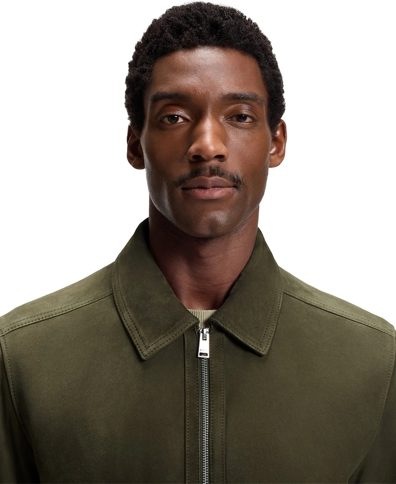 Boss by Hugo Men's Suede Regular-Fit Leather Jacket