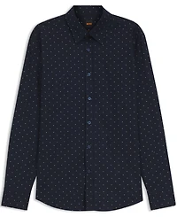 Boss by Hugo Men's Stretch-Cotton Dobby Regular-Fit Dress Shirt