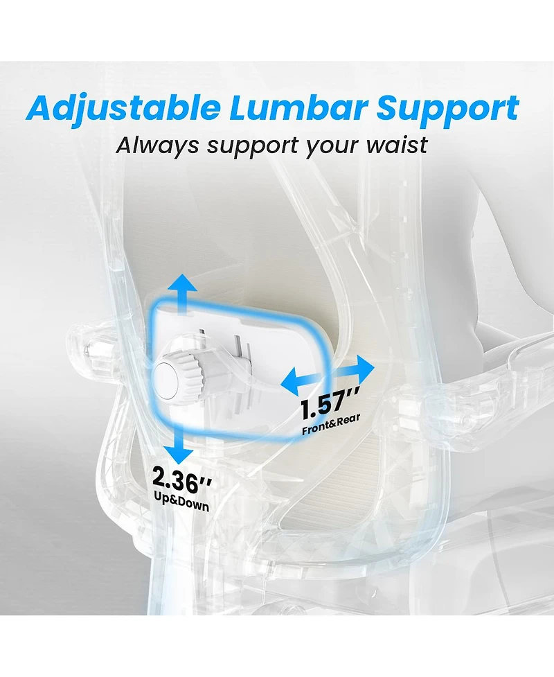 Flynama High Back Mesh Office Chair with Footrest,Adjustable HeadrestandLumbar