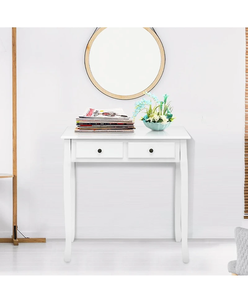Gouun Writing Desk with 4 Drawers, Mdf and Candlenut Wood