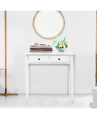 Gouun Writing Desk with 4 Drawers, Mdf and Candlenut Wood