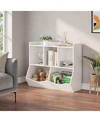 homfan Kids' Toy Storage Organzr with Open Compartments and Tilt-Front Bins