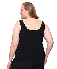 Alex Evenings Plus 3/4-Length-Sleeve Jacket and Sleeveless Top, 2-Piece Set