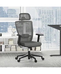 FlexiSpot C3FM Ergonomic Office Chair with Foam Seat and Mesh Back, Adjustable Headrest and Lumbar Support, Swivel Desk Chair for Home Office -