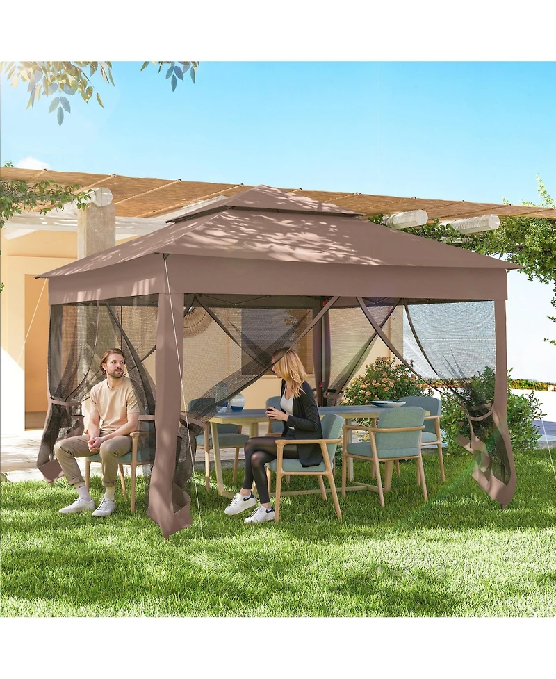 Outsunny 11' x Pop-Up Gazebo Canopy with Carrying Bag