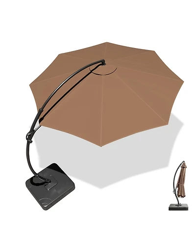 Decksplore Cantilever Patio Umbrella Sun Umbrella Backyard Umbrella with Base