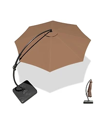 Decksplore Cantilever Patio Umbrella Sun Umbrella Backyard Umbrella with Base