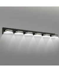 Busdays Modern Black Led Vanity Light 6 Lights Wall Sconce for Bathroom Mirror Sleek Minimalist Design Easy to Install