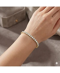 Simona Elegant Round 4mm Brilliant Cubic Zirconia Tennis Bracelet.