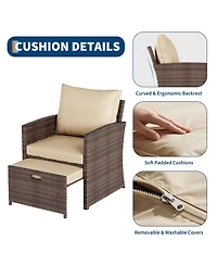 GarveeLife High Back Comfort | 5-Piece Outdoor Rattan Sofa Set