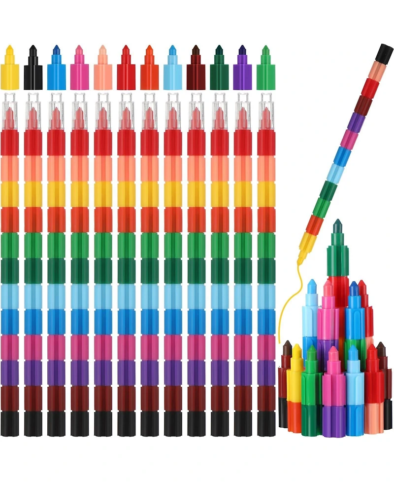 Gnuadz Stackable Crayons Buildable Rainbow Pencils Party Favors Pack of 20