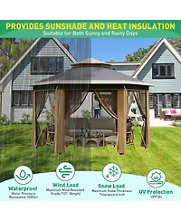 gaomon Hexagonal Pop Up Gazebo Canopy Shelter for Backyard, Garden, Lawn