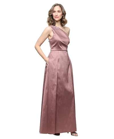 Alex Evenings Women's One-Shoulder Shantung Dress