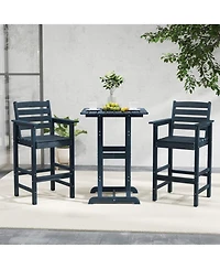 Gouun Set of 2 Outdoor Hdpe Adirondack Bar Chairs with Wide Armrests, 29 in Seat Height