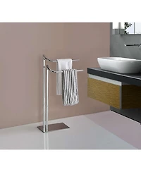 Kings Brand Furniture Metal Double Bar Towel Rack Stand For Bathroom Towel Storage