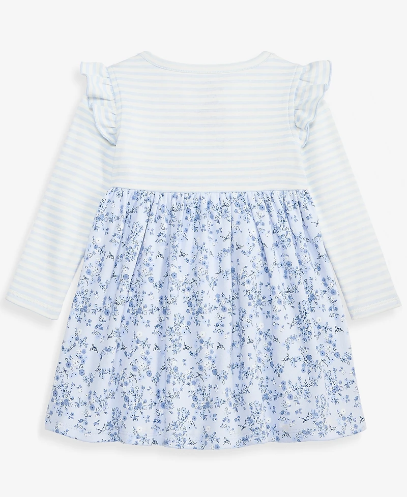 First Impressions Baby Girls' 0M-24M Long-Sleeve Mixed-Print Dress, Macy's Exclusive