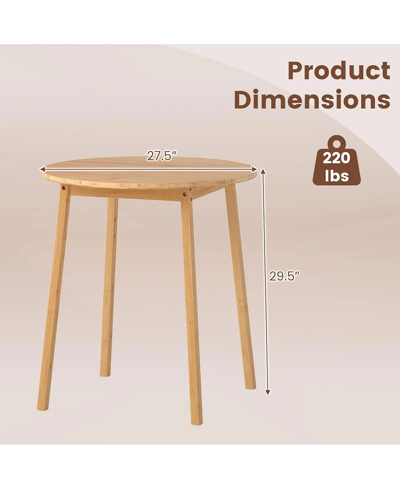 Slickblue Wicker Round Dining Table for 2-4 Person Patio Table