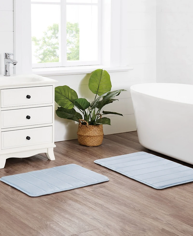 Truly Soft Solid Memory Foam 2-Pc. Bath Rug, 17" x 24"