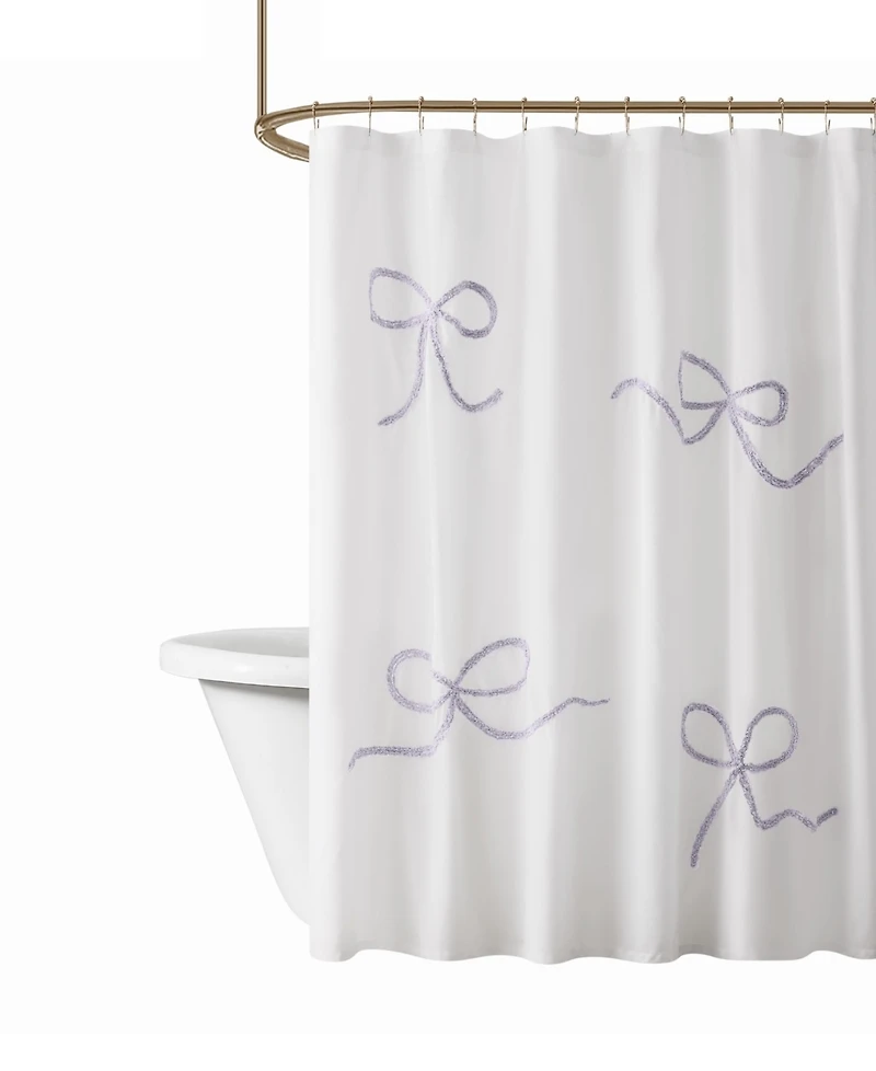 Truly Soft Textured Bow Shower Curtain, 72" x 72"